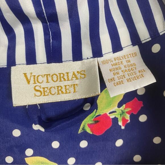 Victoria’s Secret Vintage Gold Label Blue Floral Robe Sz.OS - Picture 7 of 13